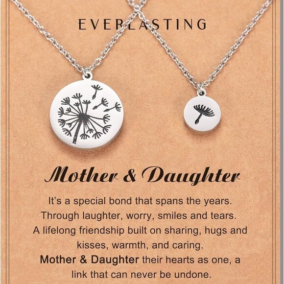 Jewelry - Mother Daughter Necklace Set Dandelion Jewelry for Women Girls Gifts